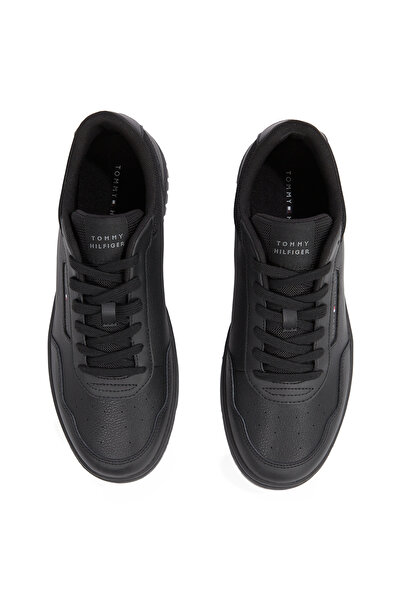 Tommy Hilfiger حذاء رياضي لكرة السلة للرجال باللون الأسود بنسيج مختلط