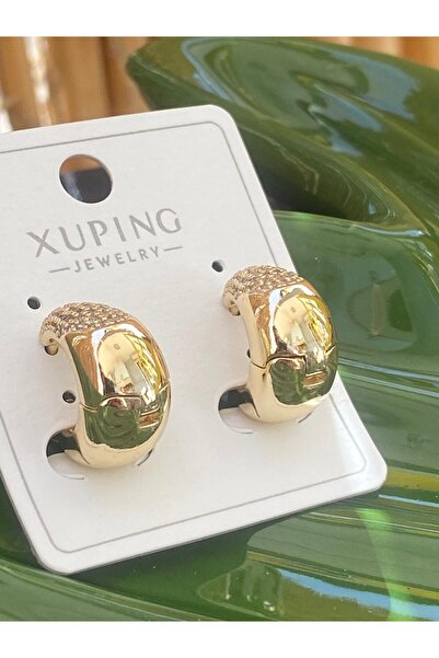 XUPING JEWELRY ÇELİK KÜPE TAŞLI DOLGULU ÜST TAŞLI