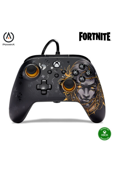 Powera Controller cu fir, Advantage Wired, Xbox Series X, S, Xbox One, PC, Fortnite: Mideas, Negru