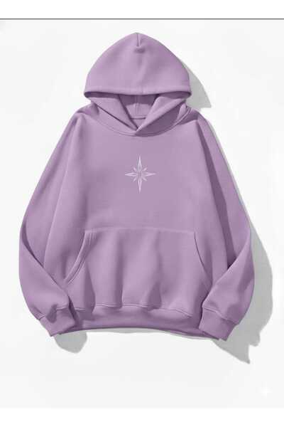 blackbonds Hanorac unisex colorat cu glugă, imprimat cu busolă mică