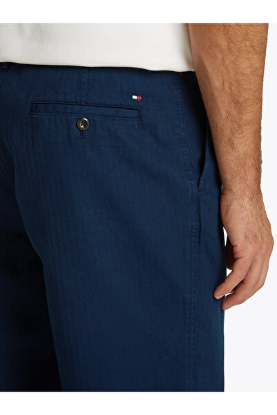 Tommy Hilfiger Men Night Sky Murray Herringbone Tapered Leg Chinos