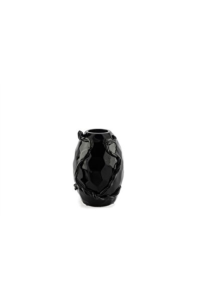 Mikasa Moor Black Rope Embossed Porcelain Vase 18X25Cm