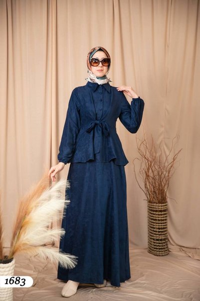 Atika Moda Nobility in Winter |   2024-2025 Suede Fabric Long Dress