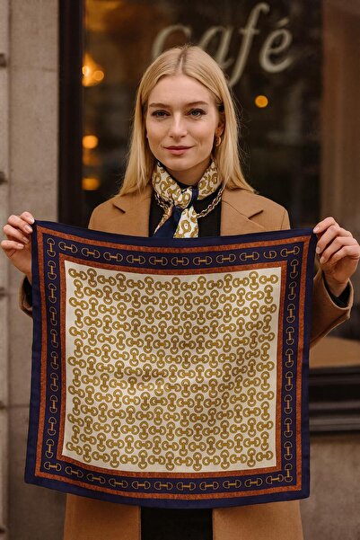 MARBERRY Eșarfă de damă cu model FLR5 70x70 cm