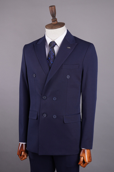MİLANO MENS WEAR kruvaze sivri yaka slim fit takım elbise