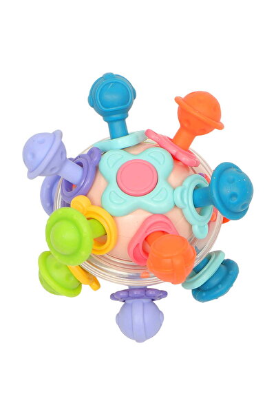 Bocioland Jucarie pentru dentitie bebelusi senzoriala si interactiva, Cosmic Ball, Multicolor, fara BPA