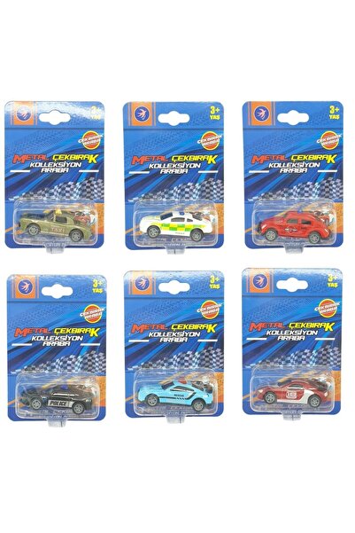SEHER OYUNCAK Pull and Drop Metal Small Cars 8 cm Set of 6 (Lisinya)