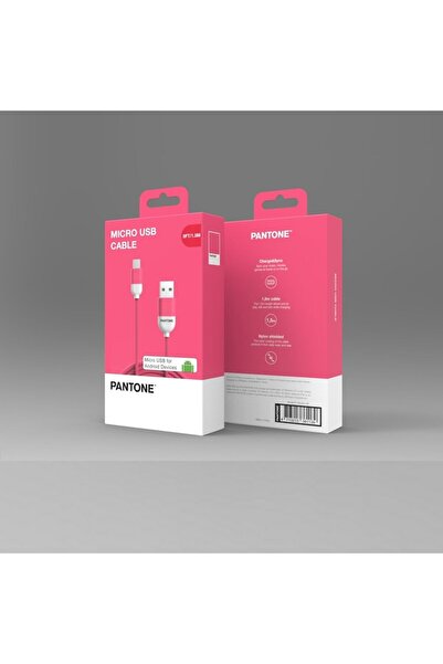 Pantone USB - MicroUSB Cable 1.5 m 2.4 A Pt-mc001-5 Pink (184c)