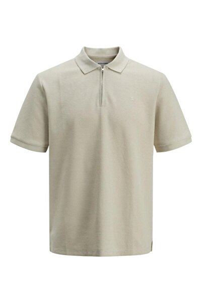 Jack & Jones JJEAUSTIN ZIP POLO SS NOOS Moonbeam