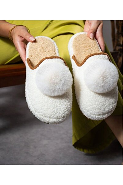 WOSSE RAHAT TABAN PONPONLU KIŞLIK KADIN EV TERLİĞİ