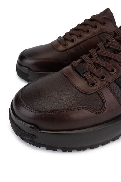Tamer Tanca Erkek Hakiki Deri Kahverengi Sneakers & Spor Ayakkabı