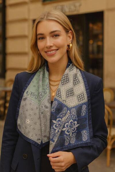 MARBERRY وشاح نسائي منقوش FLR35 مقاس 70x70 سم