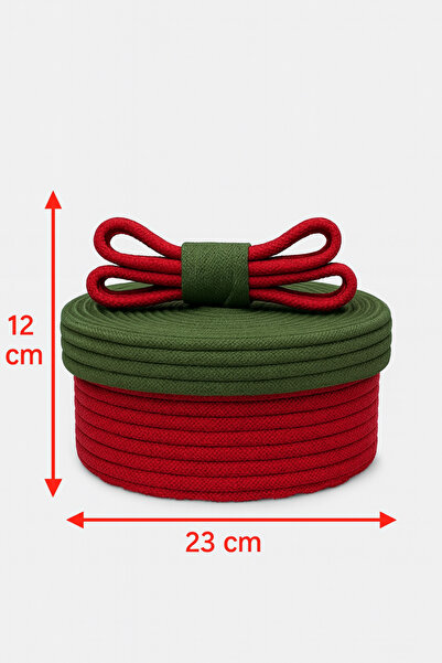 MaVaux Різдвяний набір з 4 декоративних подарункових кошиків з джутовим шнуром – червоно-зелений різдвяний кошик