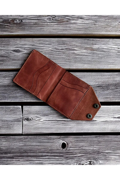 Nicevia Babil Lock Hakiki Deri Cüzdan - Kızıl Kahve