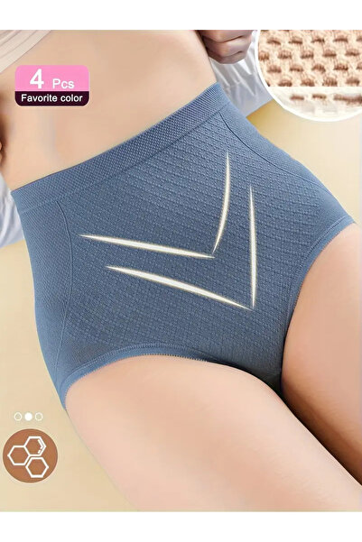 icgiyimcin Kadın Yüksek Bel Toparlayıcı Hipster Külot 4'lü