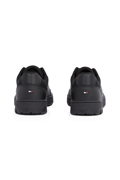 Tommy Hilfiger حذاء رياضي لكرة السلة للرجال باللون الأسود بنسيج مختلط