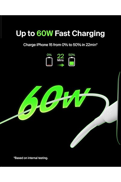 Belkin BoostCharge USB-C to USB-C Cable 1M White 60W