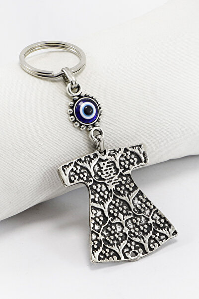 biuti Breloc cu model caftan otoman, cu detalii argintii pe fundal negru, orn...