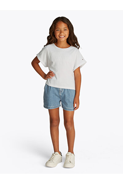 Tommy Hilfiger Girls White Embroidery Relaxed T-Shirt