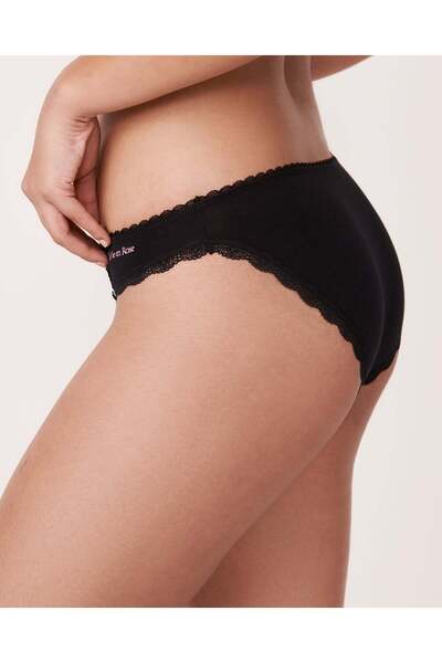 La Vie en Rose Cotton and Lace Detail Bikini Panty