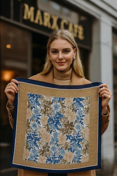 MARBERRY FLR4 Γυναικείο Φουλάρι με σχέδιο 70x70 εκ.