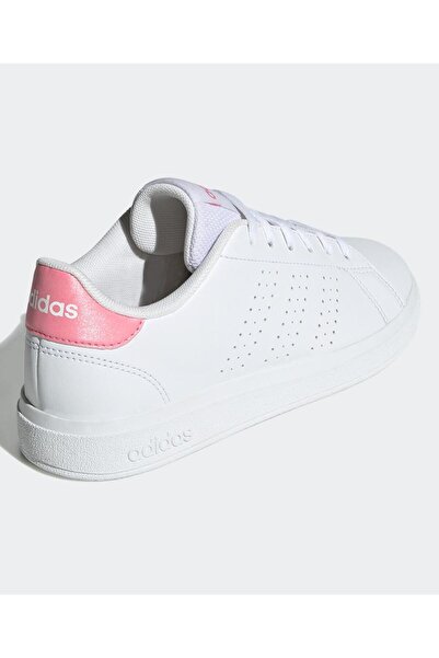adidas Advantage Base 2.0 Lace Up Sneakers - White & Pink