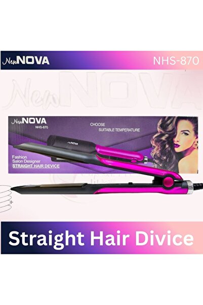 NEW NOVA Professional Hair Straightener with Adjustable Heat and Negative Ion Function (NHS-870)