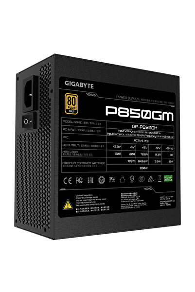 Gigabyte Power supply UD850GM, 850W, 80 PLUS Gold, modular, Black
