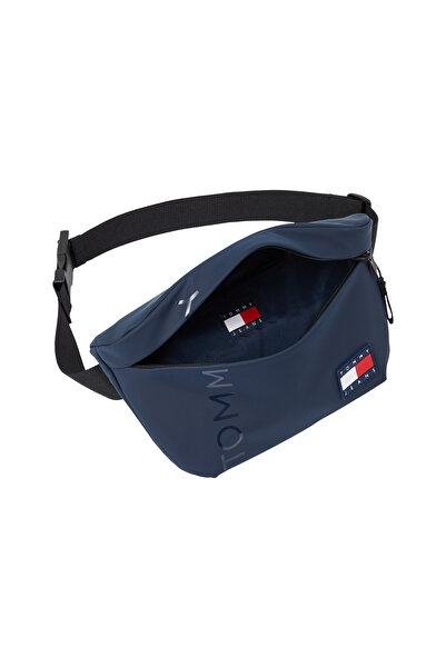 Tommy Hilfiger Men Dark Night Navy Logo Badge Zippered Bum Bag