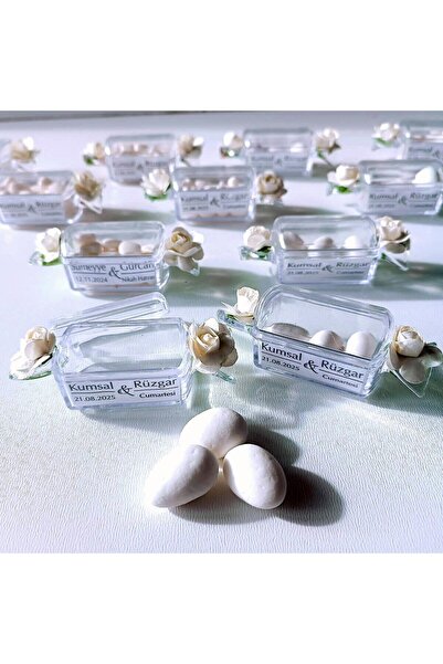 Mekece Nikah Hatırası Badem Şekerli Bayram Şekeri Şeklinde Mika Kutu Nks-291A...