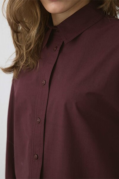 Hooopstore Premium Poplin Burgundy Shirt