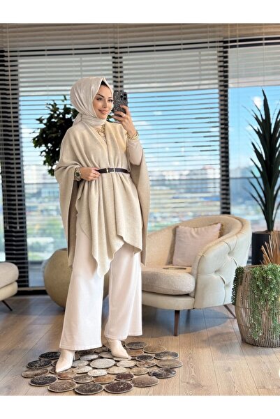 ALANURMODA 36840 Knitwear Belted Poncho