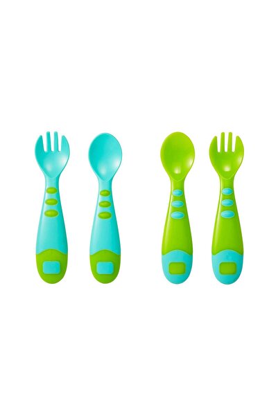 MOTHERCARE Easy Grip Spoon and Fork Set - 4 Pieces Blue