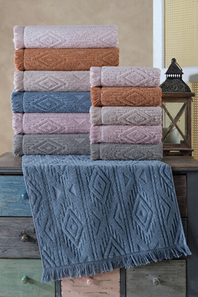 BİNNUR HOME 100% Cotton Combed Yarn 50X90 cm Towel Set