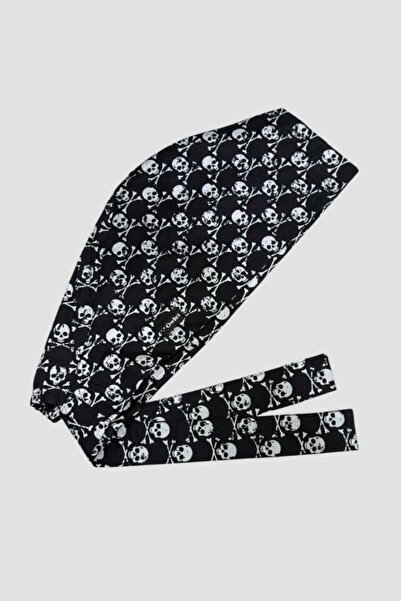 Owlet Medikal Black Surgical Hijab with Skull Pattern