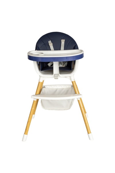 Bebelul Scaun de masa Bebelusi, 3 In 1, Suport Picioare, 2 Tavite si Husa Detasabile, Albastru