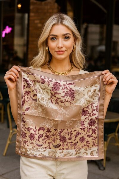 MARBERRY FLR42 Γυναικείο Φουλάρι με σχέδιο 50x50 εκ.