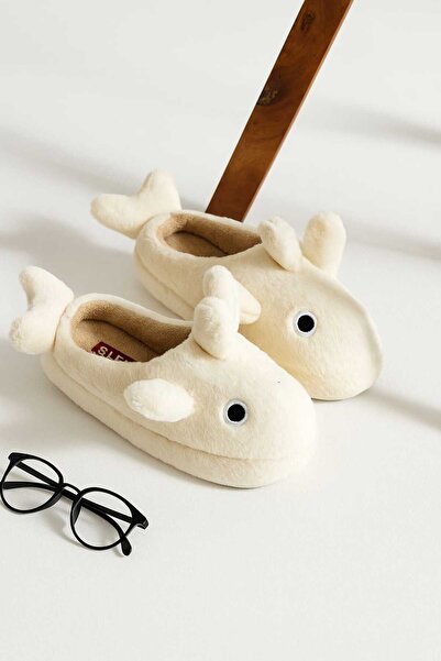 maydos İçi Kürklü Köpek Balığı Figürlü Ev Terliği Sevimli Sessiz Taban Panduf