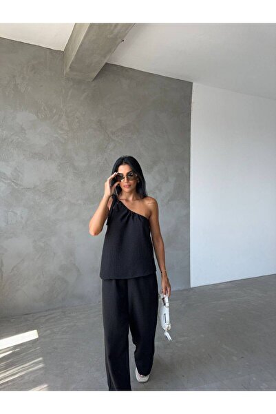 GİYSİ DÜNYASI 57 Viscose Fabric Blouse Pantalon Set