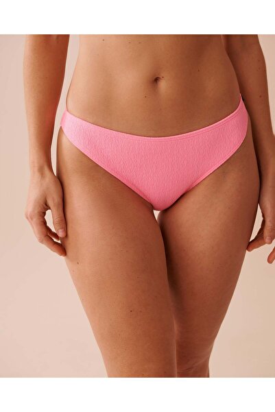 La Vie en Rose FIZZY PINK Textured Low Waist Brazilian Bikini Bottom