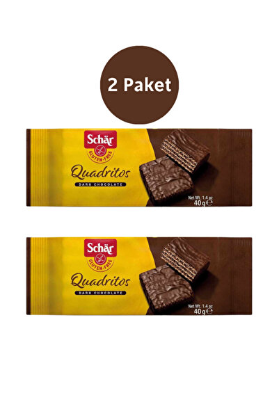 Schar Quadritos Glutensiz Çikolata Kaplamalı Gofret 40 gr (2 ADET)