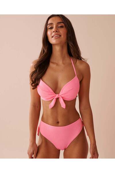 La Vie en Rose FIZZY PINK Textured Side Tie Bikini Bottom