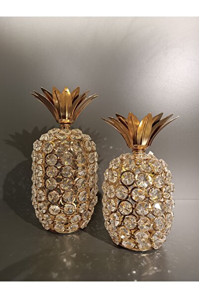 FURKAN HEDİYELİK Kristal 2'li Dekoratif Ananas