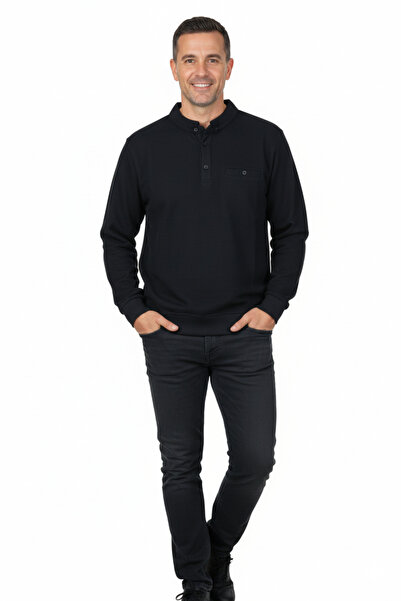 Oppland Men's Winter Sweater Polo Neck Oxford Fleto Pocketed Textured Relaxed Fit Full Fit