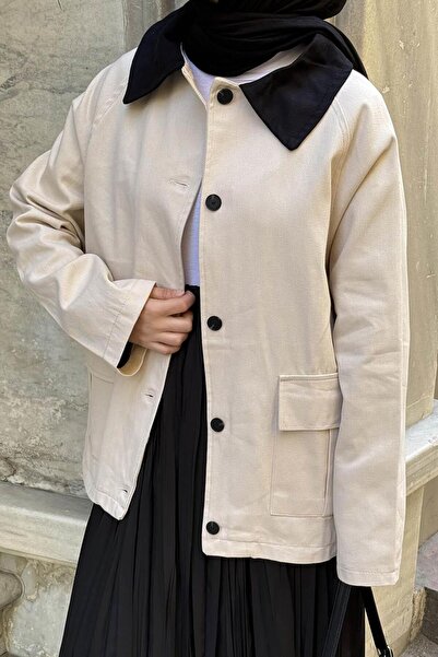 lamelif Collar Detailed Parka Stone