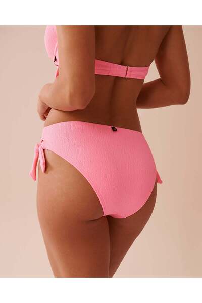La Vie en Rose FIZZY PINK Textured Side Tie Bikini Bottom
