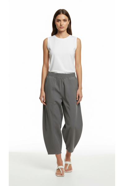 Ozan KOÇ Kadın %100 Pamuk Cepli Gabardin Şalvar Pantolon