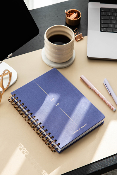 PAPERORA 2026 A5 Spiralli Keten Haftalık Ajanda 12 Aylık - Lila