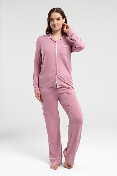 Pierre Cardin Women's Full Button Shirt Collar Polka Dot 2-Piece Pajama Set Vr.11.P89.C86.Y01