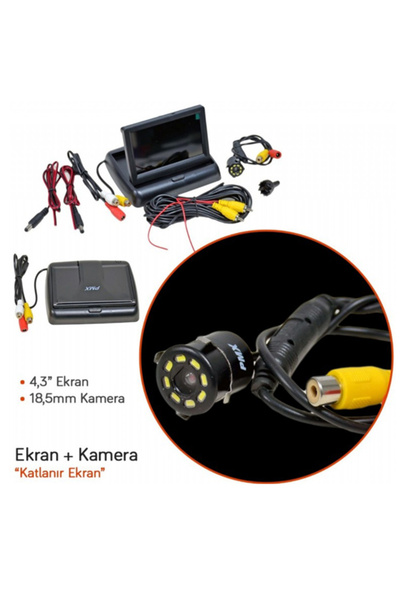 AUTO LUXURY Araç içi arka kamera araba kamerası LCD Ekran (4,3 inç - Katlanır...